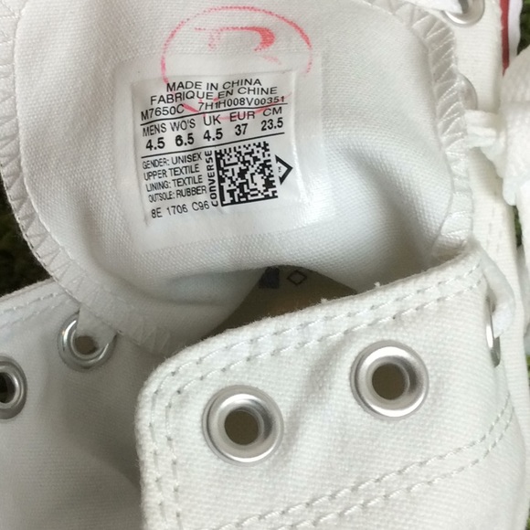 NWT Converse 🔥 Adult Fabric AllStar White HT WMNS - Picture 7 of 8